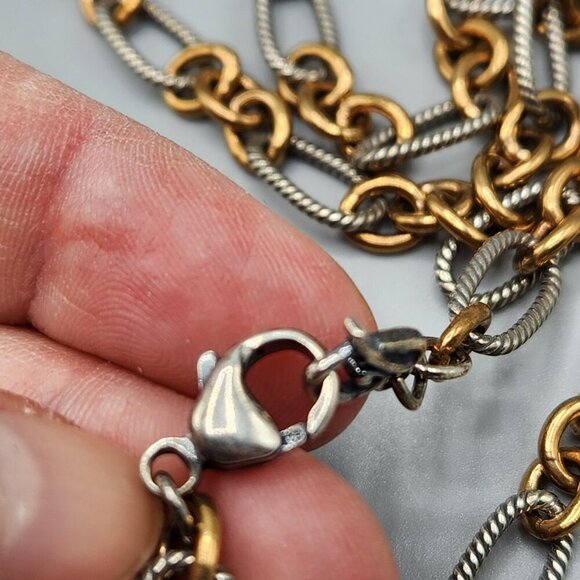 Carolyn Pollack 925 Brass Copper Necklace Bracelet Set Filigree Teardrop Silver - Picture 12 of 15